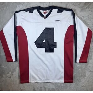 Vokal Shirt Mens XL White Red 4 Football Jersey Long Sleeve Graphic Top